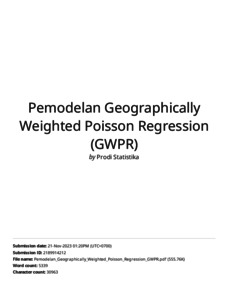 TURNITIN Pemodelan Geographically Weighted Poisson Regression (GWPR ...